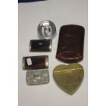 A COLLECTION OF CIGAR CASES, VESTAS ETC