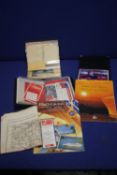 A BOX OF ASSORTED EPHEMERA TO INCLUDE OS MAPS, POST CARDS ETC