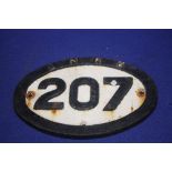 A CAST RAILWAY SIGN 207 G.N.R.W