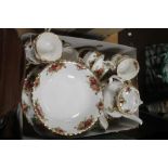 A QUANTITY OF ROYAL ALBERT OLD COUNTRY ROSES TEA AND DINNERWARE (TRAYS NOT INCLUDED)