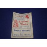A 1931 ENGLAND V WALES RUGBY WORLD CUP OFFICIAL PROGRAMME