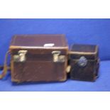 TWO ANTIQUE LEATHER CAMERA CASES