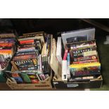 TWO TRAYS OF BOOKS VARIOUS SUBJECTS TO INCLUDE RAILWAYS, AUTOBIOGRAPHY""S, HORROR BOOKS ETC (TRAYS