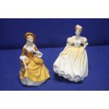 TWO ROYAL DOULTON FIGURINES NATALIE AND SANDRA
