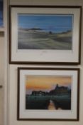 TWO FRAMED LIMITED EDITION TERENCE MACKLIN PRINTS OF GOLFING INTEREST