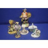 A COLLECTION OF ASSORTED CERAMICS TO INCLUDE A MOORCROFT CANDLE HOLDER