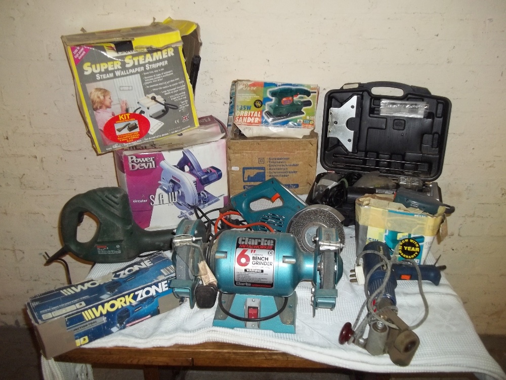 A SELECTION OF POWER TOOLS BOXED AND LOOSE