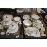 A QUANTITY OF ROYAL ALBERT TEA WARE AND A QUANTITY OF DOULTON TEAWARE (TRAYS NOT INCLUDED)