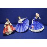 THREE ROYAL DOULTON FIGURINES ""MARY"", ""SOUTHERN BELLE"" AND ""ELAINE""