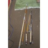 A COLLECTION OF VINTAGE FISHING RODS