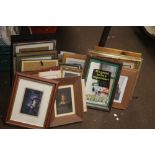 A COLLECTION OF OVER 25 SMALL FRAMED PICTURES AND PICTURE MIRRORS