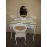 A DECORATIVE MODERN DRESSING TABLE WITH CHAIR S/D