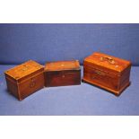 THREE ANTIQUE TEA CADDY""S 1 A/F