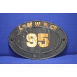 A CAST OVAL PAINTED RAILWAY SIGN