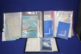 A TRAY OF ASSORTED EPHEMERA TO INCLUDE PROGRAMMES, MENU""S ETC