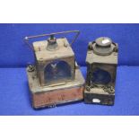 TWO ANTIQUE RAILWAY LAMPS