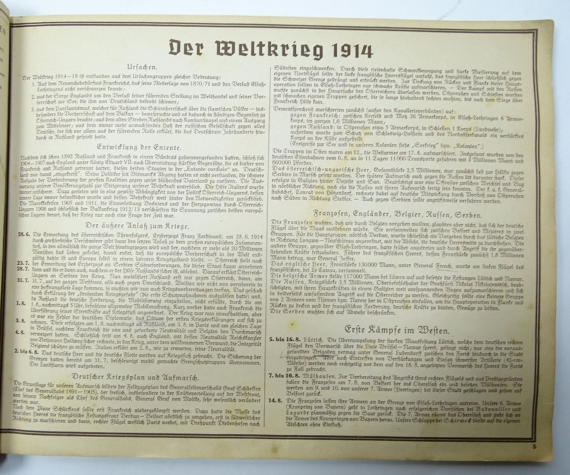Sammelalbum "Der Weltkrieg", Cigaretten-Bilderdienst Dresden, vollständig, Teil der 1. Seite heraus - Bild 4 aus 7