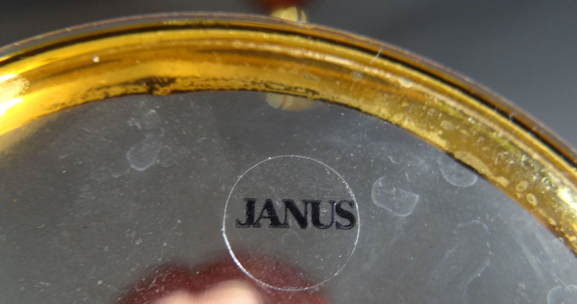 4x div. Weingläser, Janus, verschiedene Farben mit Goldrand, H-17 cm - Bild 4 aus 6