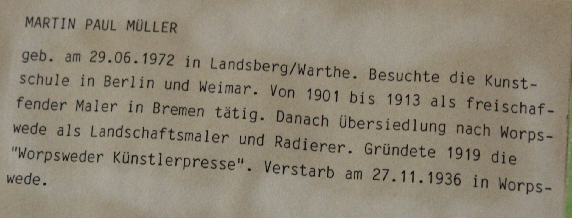 2 kl. Farbradierungen Martin Paul MÜLLER (1874-1936), Ernte u. Frühling, je ger./Glas, RG 21 x 19,5 - Bild 4 aus 4