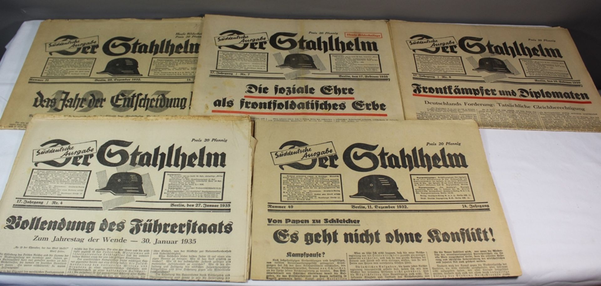 5x Ausgaben "Der Stahlhelm", 1932 - 1935