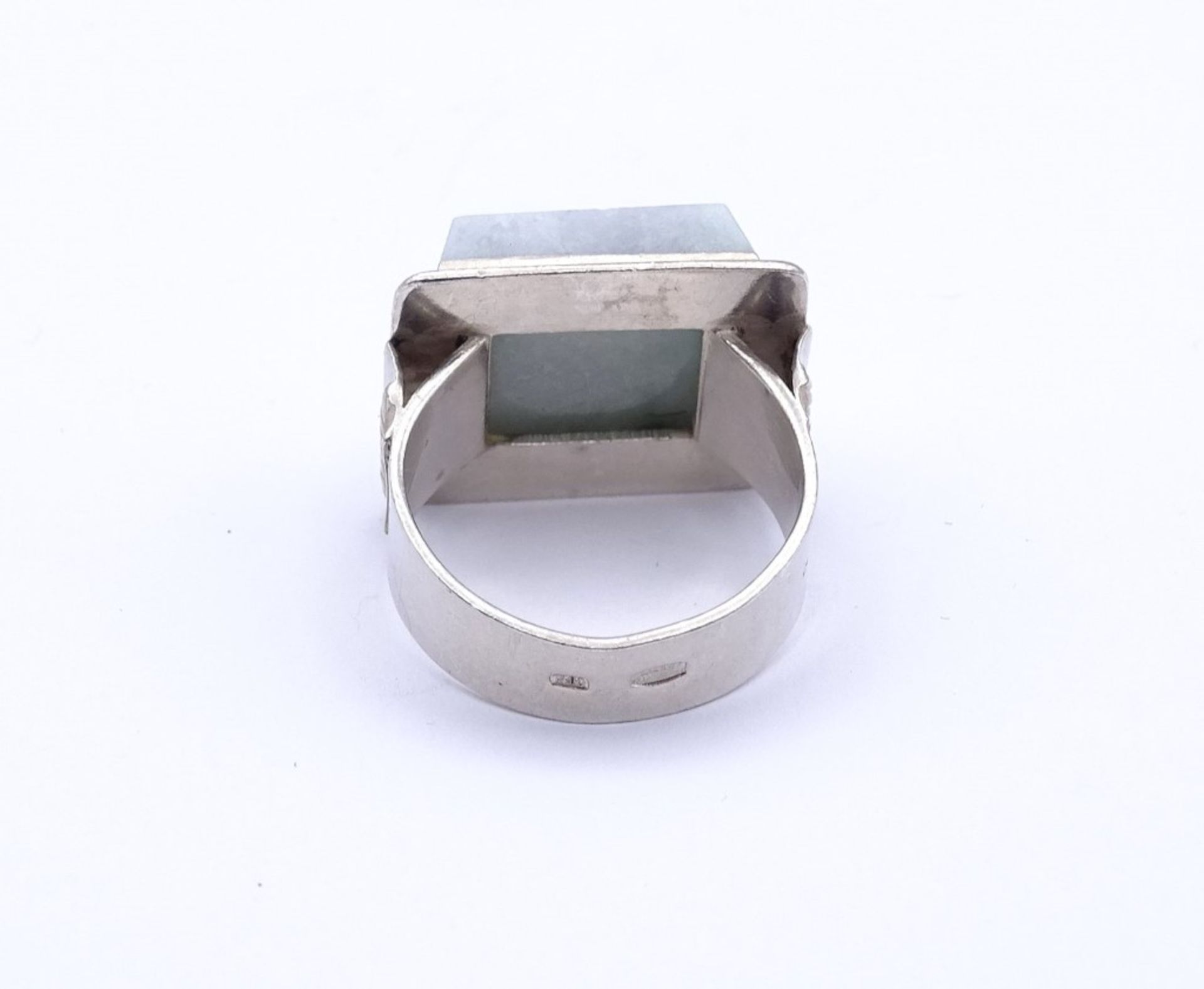 875er Silber Ring mit einen facc. Edelstein, 11,4g., RG 62 - Bild 4 aus 4