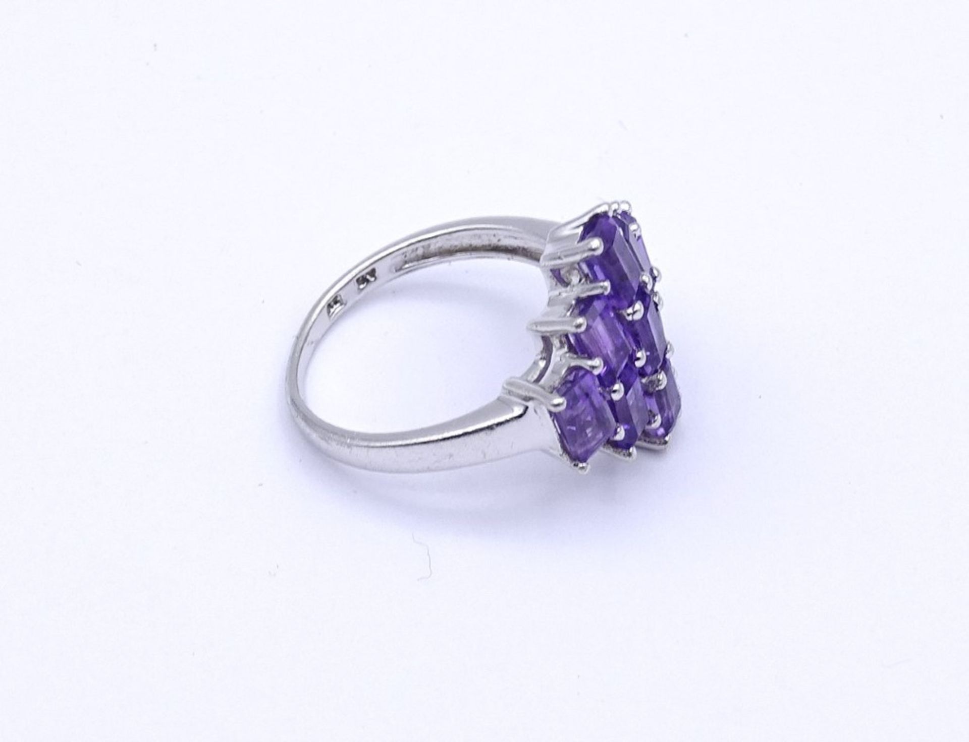 Silber Ring mit facc. Amethyste,Sterling Silber 0.925,  - Bild 3 aus 3