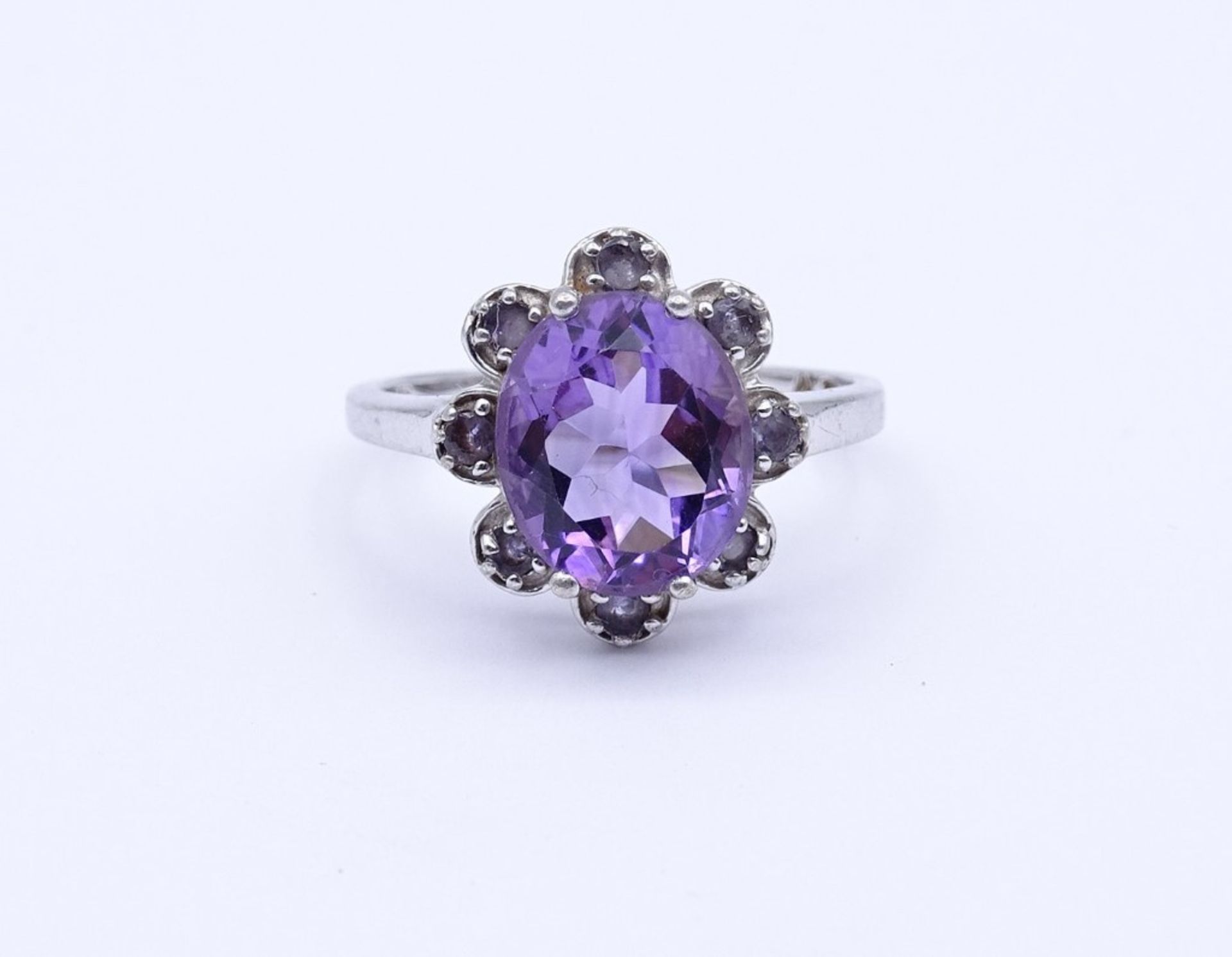 Amethyst Silber Ring ,Sterling Silber 0.925, 4,5 g., RG 63