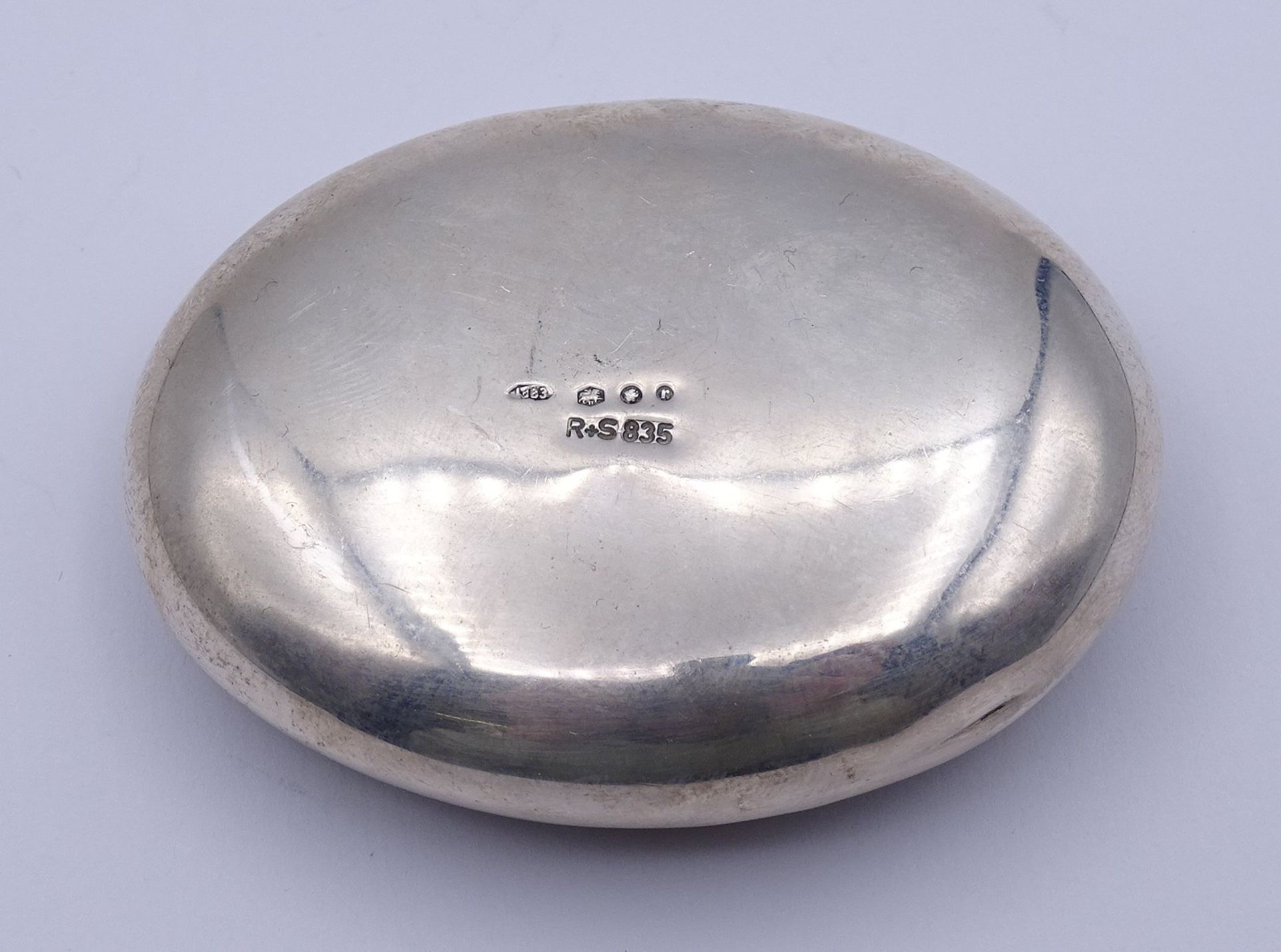 Pillendose Silber 0.835 R+S, ovale Form, 38,5g., 65x51x20mm - Bild 2 aus 4