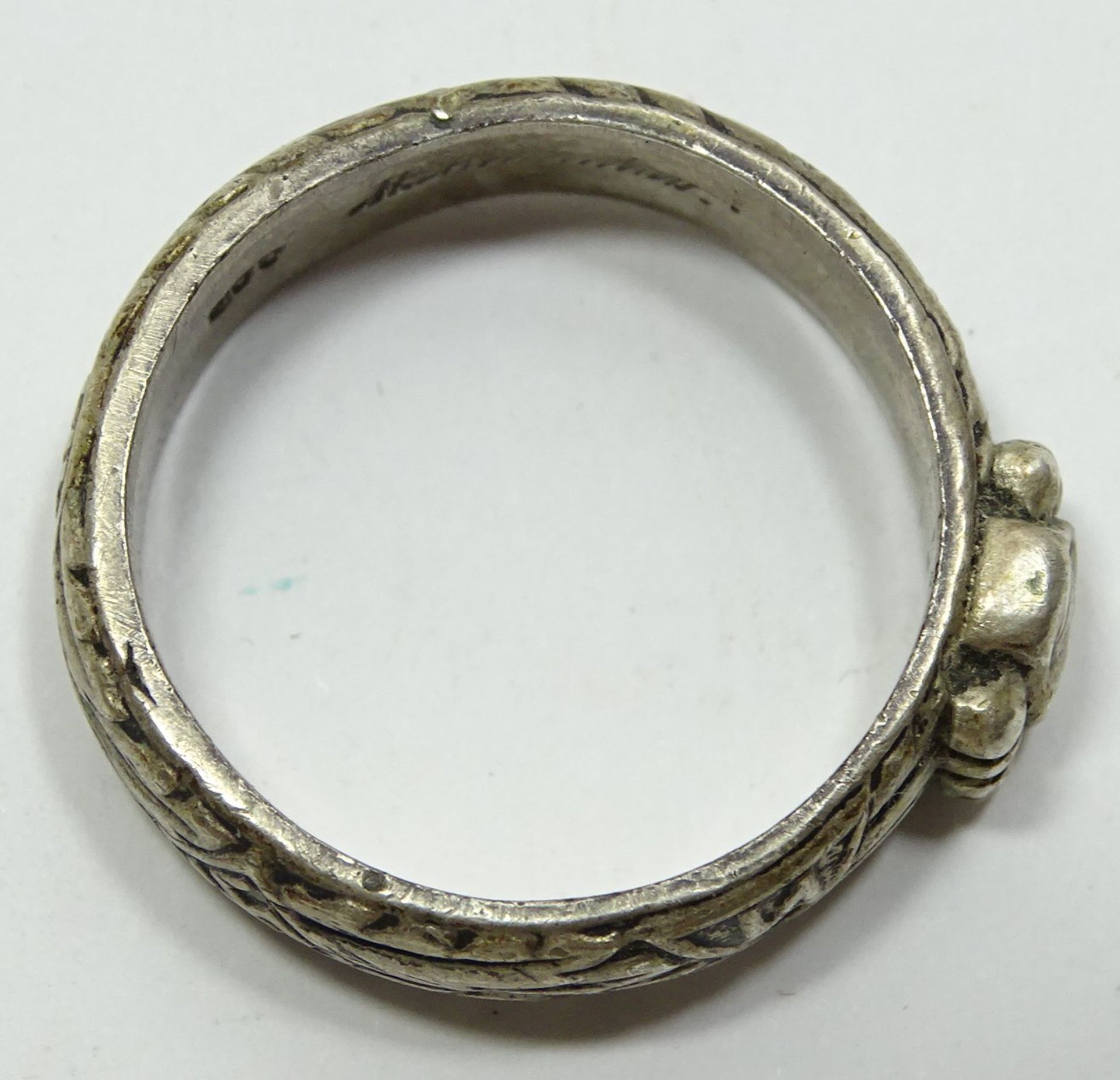 SS-Ring, 800er-Silber, Innenseite graviert "H. Himmler", RG 63/64 - Bild 4 aus 4