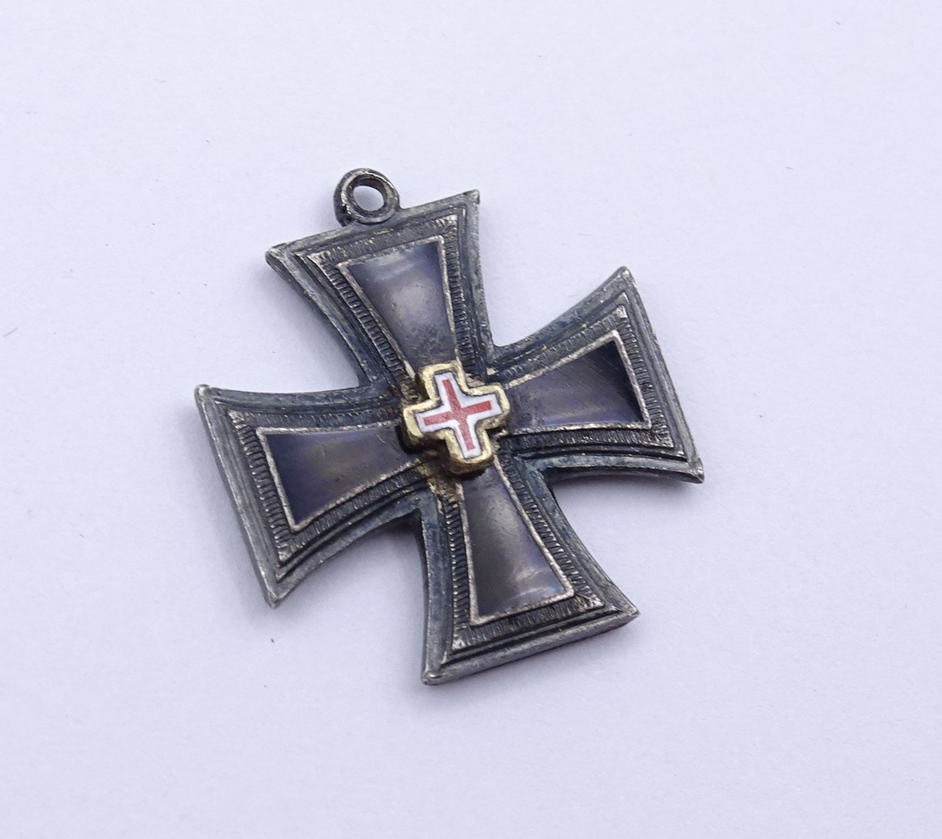 MINIATUR Verdienstkreuz für Frauen und Jungfrauen 1870-71, emailliert, gut erhalten, 18x20mm, 3,7g. - Bild 3 aus 4