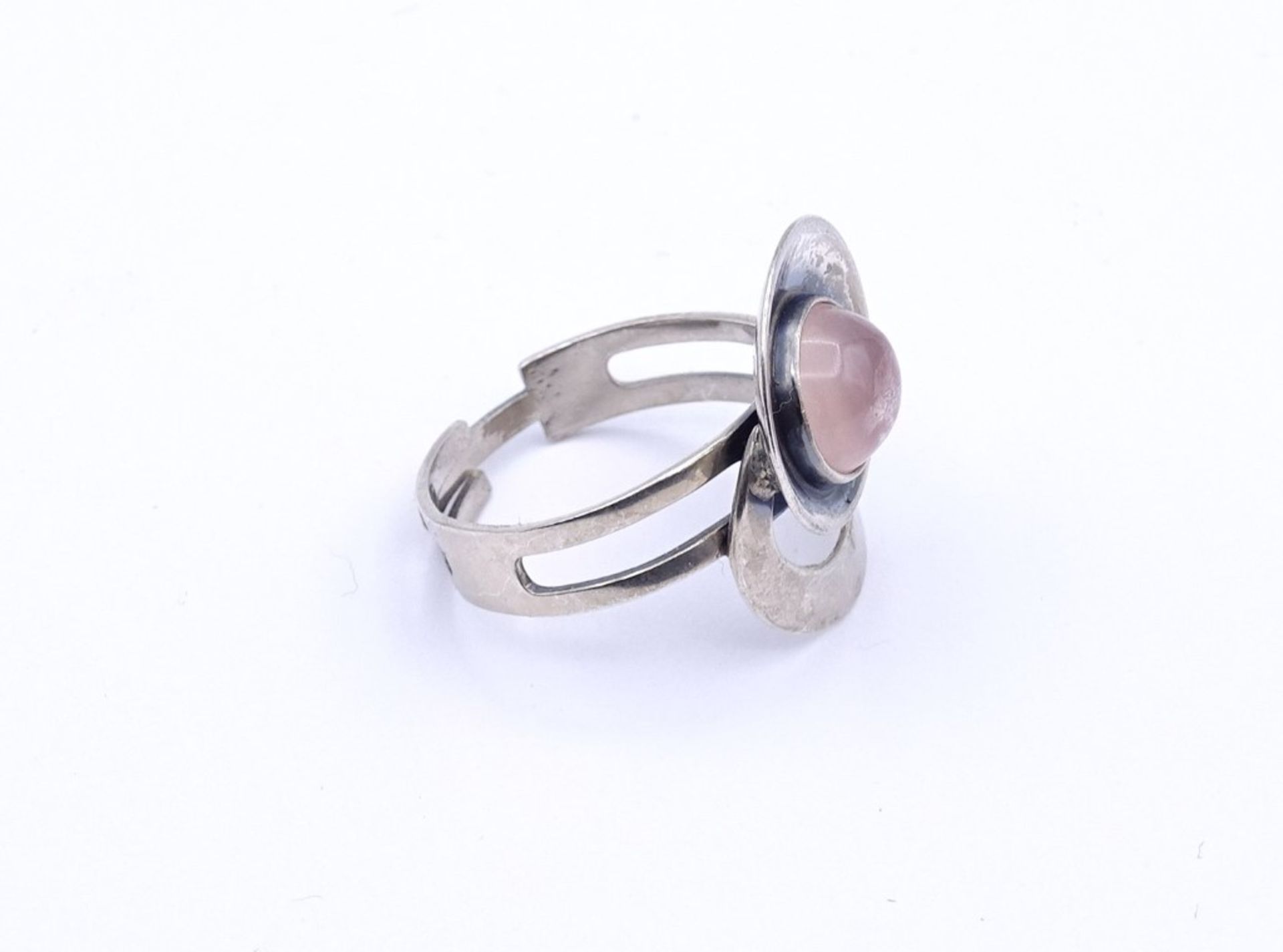 Silber Ring mit Rosenquarz,Sterling Silber 0.925 , 4,6g.  offene Ringschiene - Bild 3 aus 4