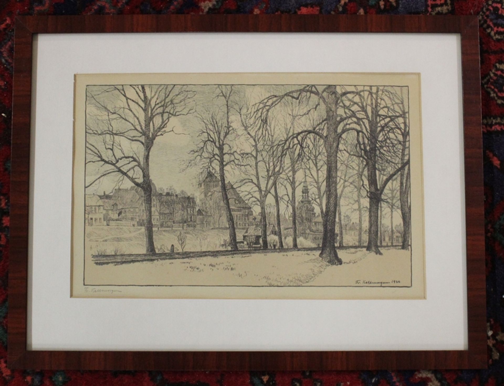 Friedrich KALLMORGEN (1856-1924), wohl Litho, handsigniert, gerahmt/Glas, RG 38,5 x 51cm. - Bild 2 aus 3