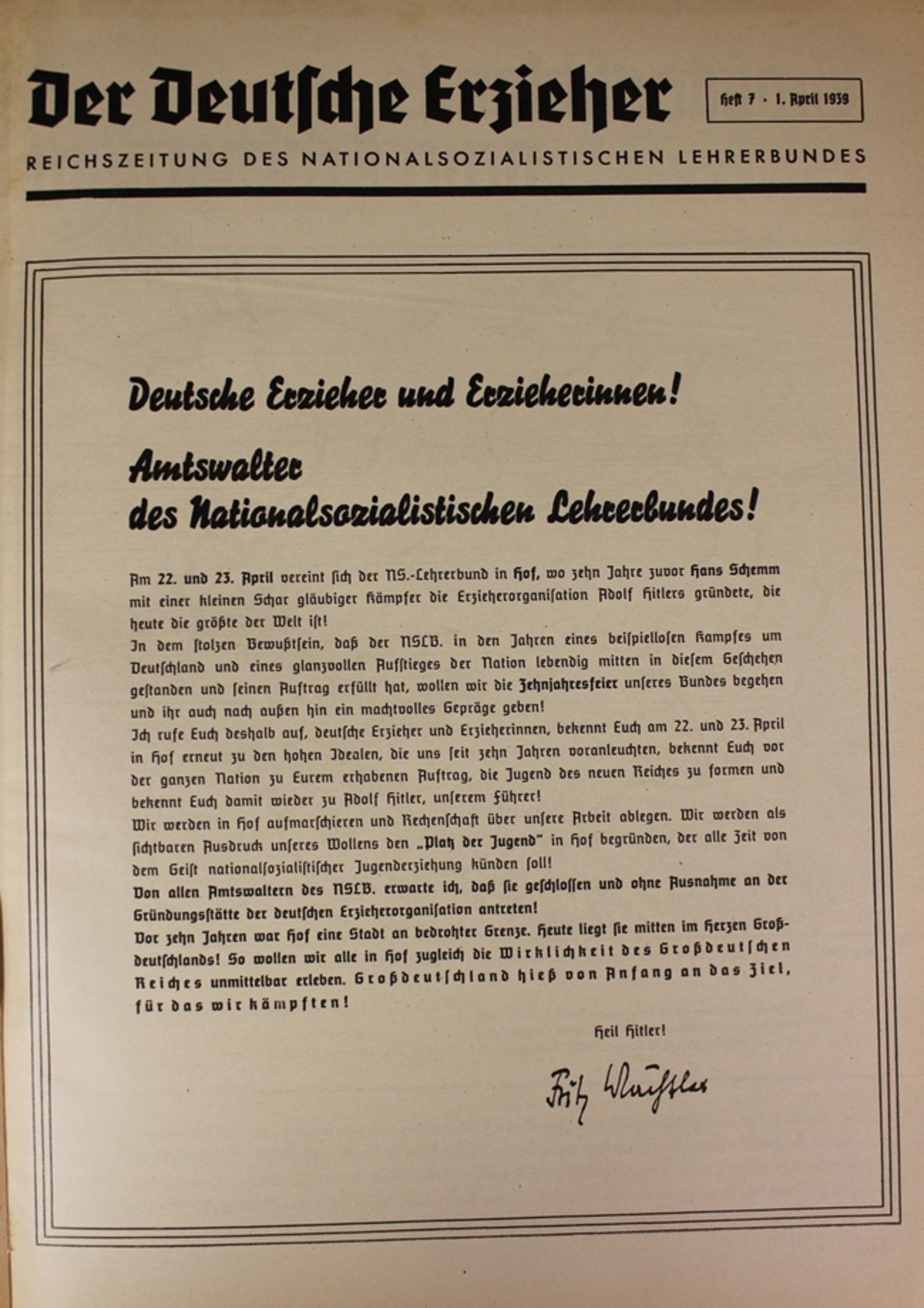 Ausgabe "Der deutsche Erzieher", Heft 7 1939 - Bild 2 aus 4