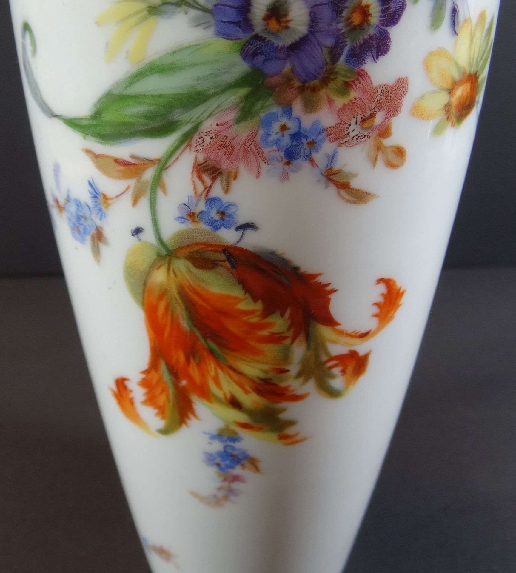 Rosenthal Vase mit Blumenmalerei, H-23 cm - Bild 3 aus 6