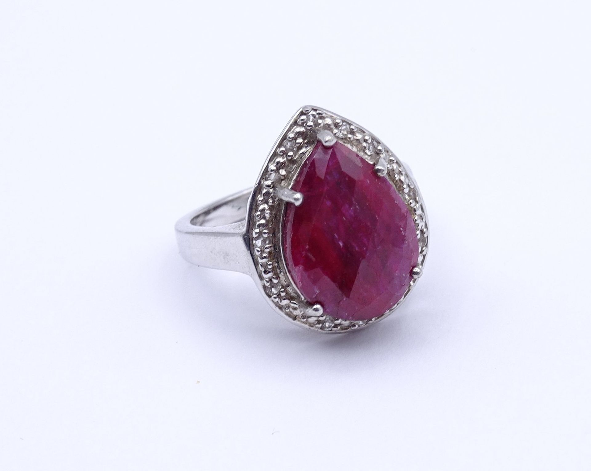 Silber Ring mit opaken Rubin, Sterling Silber 0.925, IV- Harry Ivens, 8,3g., RG 57 - Bild 4 aus 5