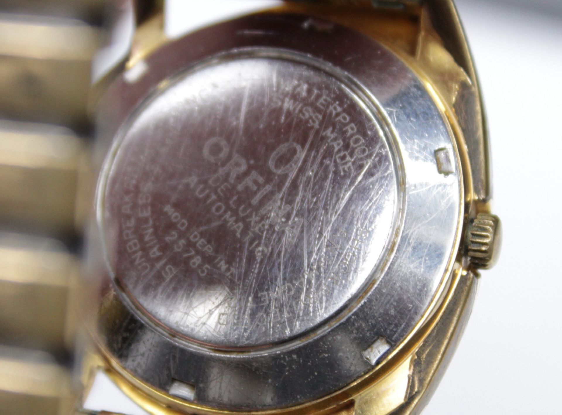 Armbanduhr, Orfina, Automatic, Werk läuft, getragene Erhaltung, ca. 3,8cm - Bild 3 aus 4