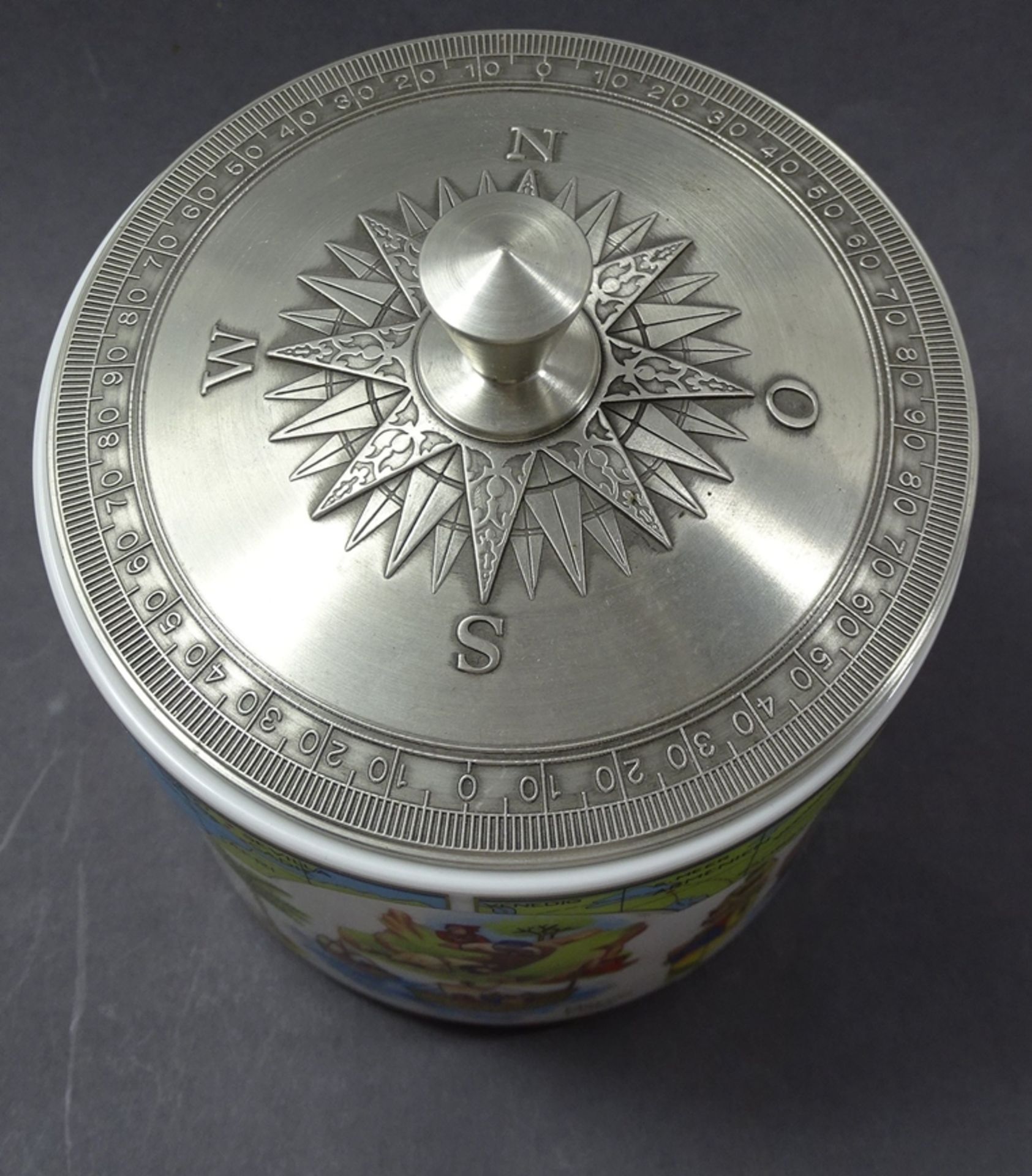 Lim. Porzellan-Dose für Lebkuchen von Seltmann-Weiden mit Zinndeckel und Darstellungen berühmter En - Bild 5 aus 10
