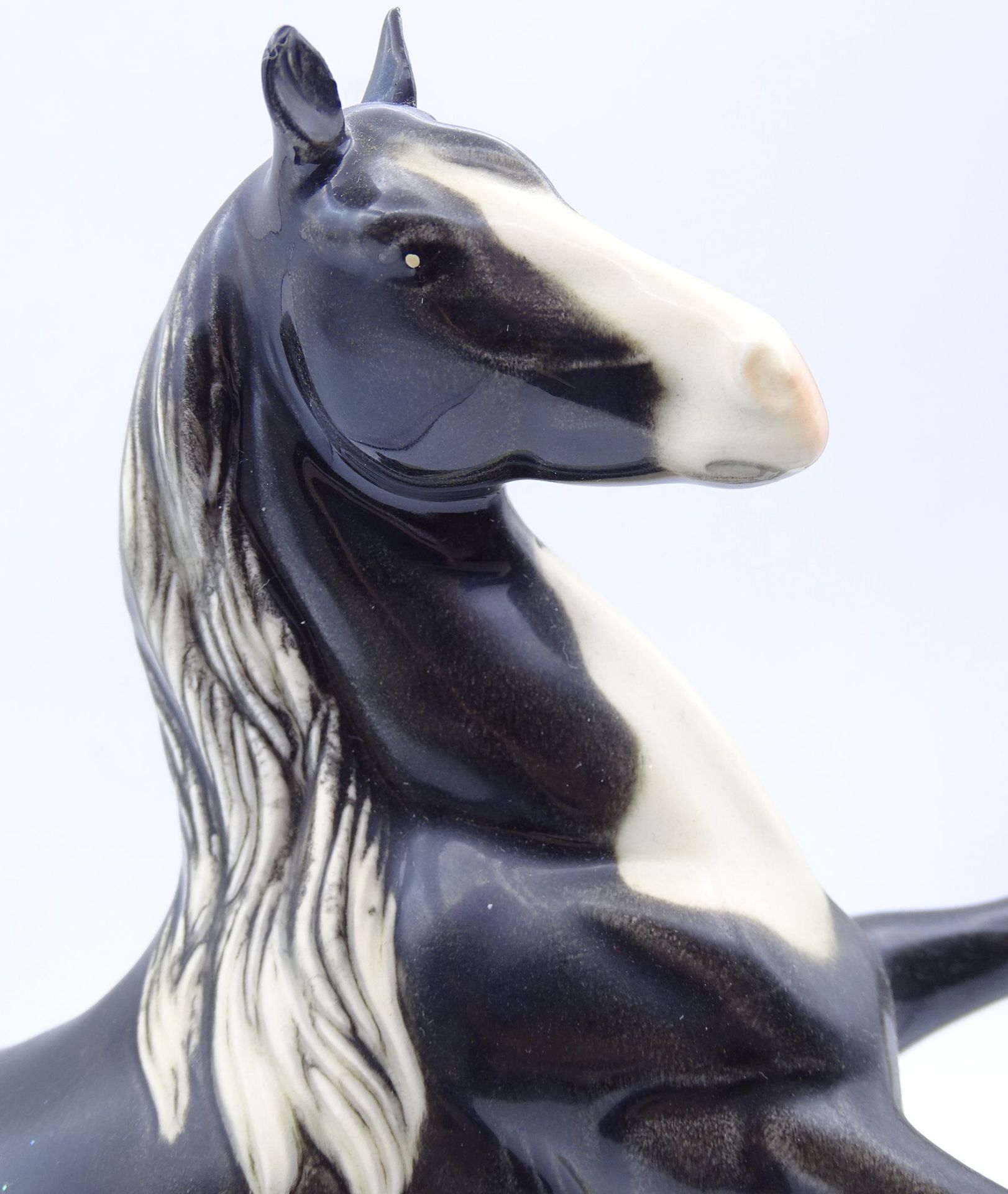 Steigendes Pferd, Schecke, Goebel, H. 22 cm, sehr guter Zustand - Image 2 of 6