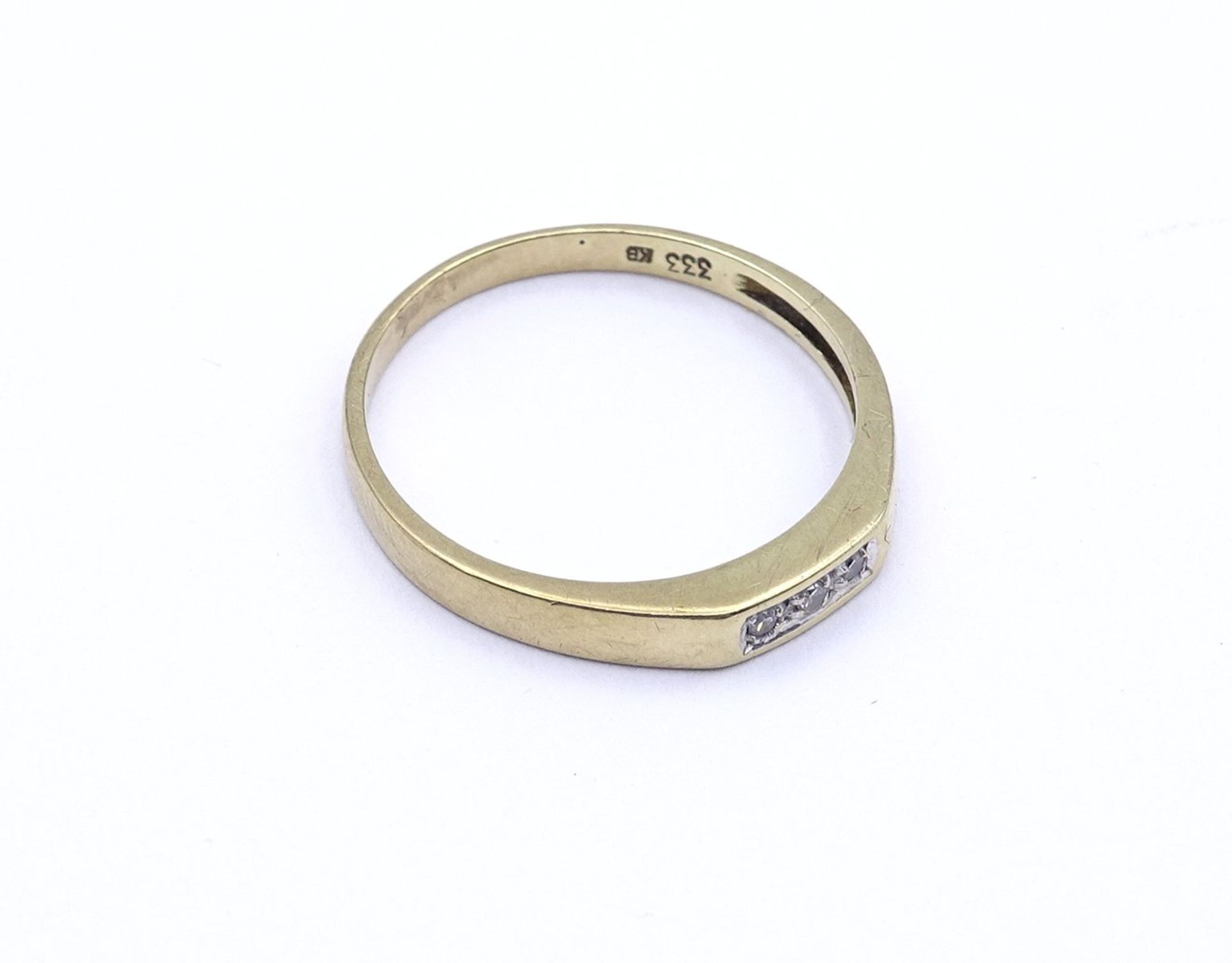 Goldring 0.333 mit 3 Diamanten, 1,45g., RG 54,5 - Bild 4 aus 5