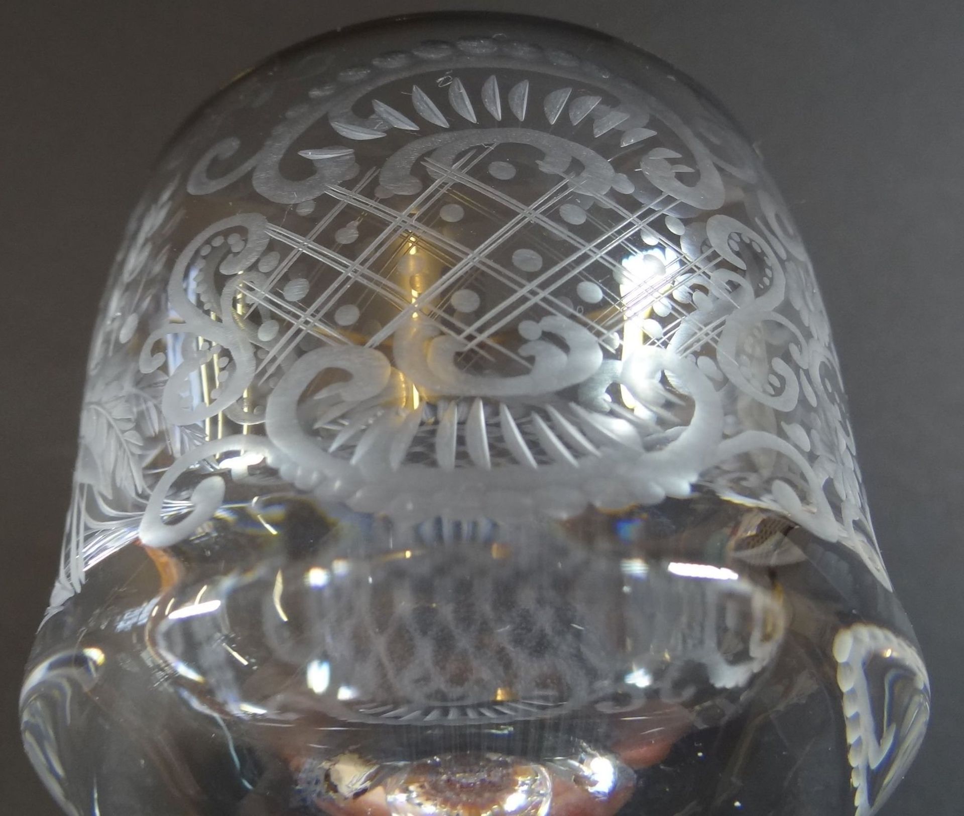 Weinglas mit Barockschliff, H-15,5 cm - Bild 4 aus 5
