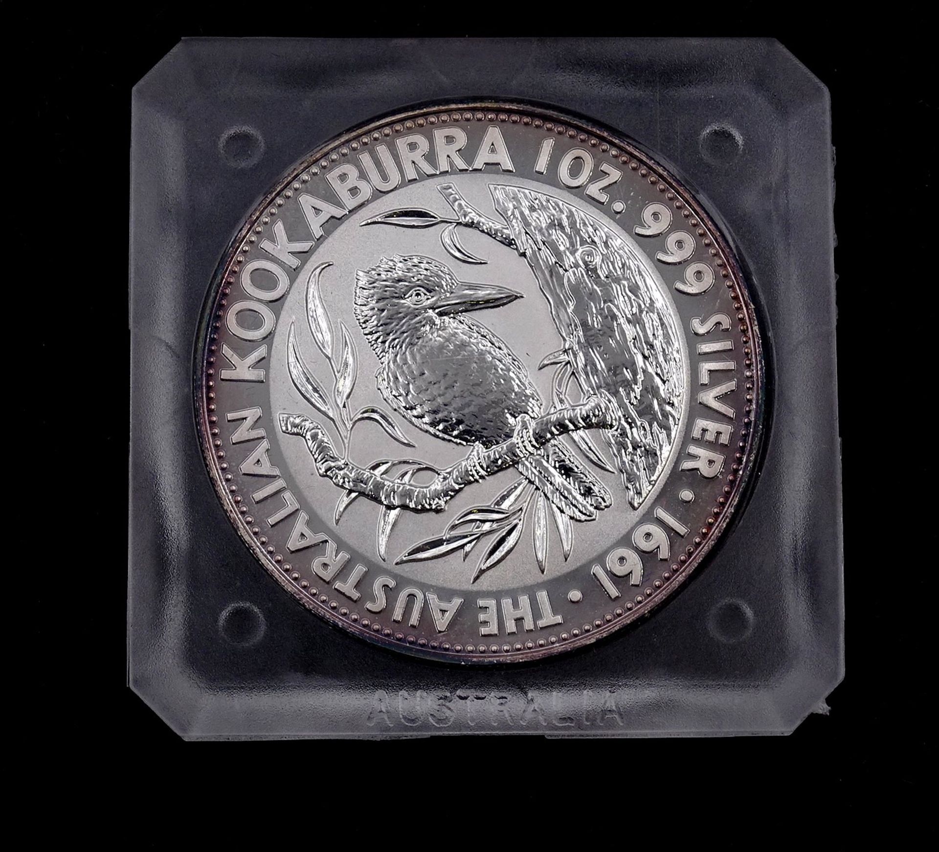 5 Dollars 1991 OZ Feinsilber 0.999 - The australian Kookaburra, gekapselt