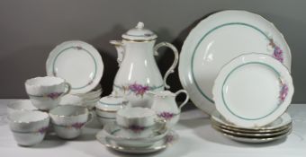 21tlg. Kaffeeservice, Meißen Schwertermarke, florales Bemalung, 1. Wahl, guter Zustand, Kanne H-23,