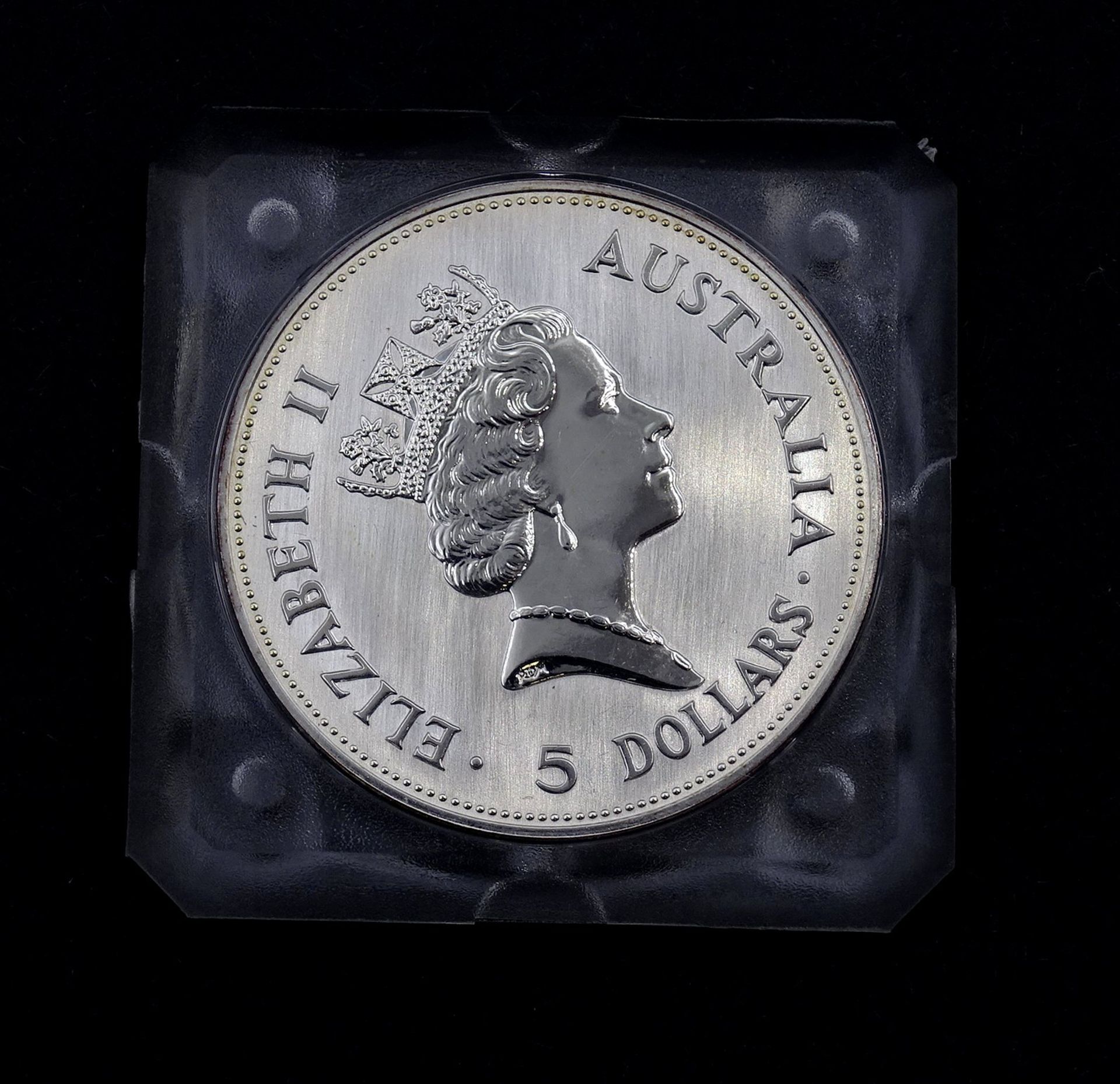 5 Dollars 1990 1 OZ Feinsilber 0.999 - The australian Kookaburra, gekapselt - Bild 2 aus 2