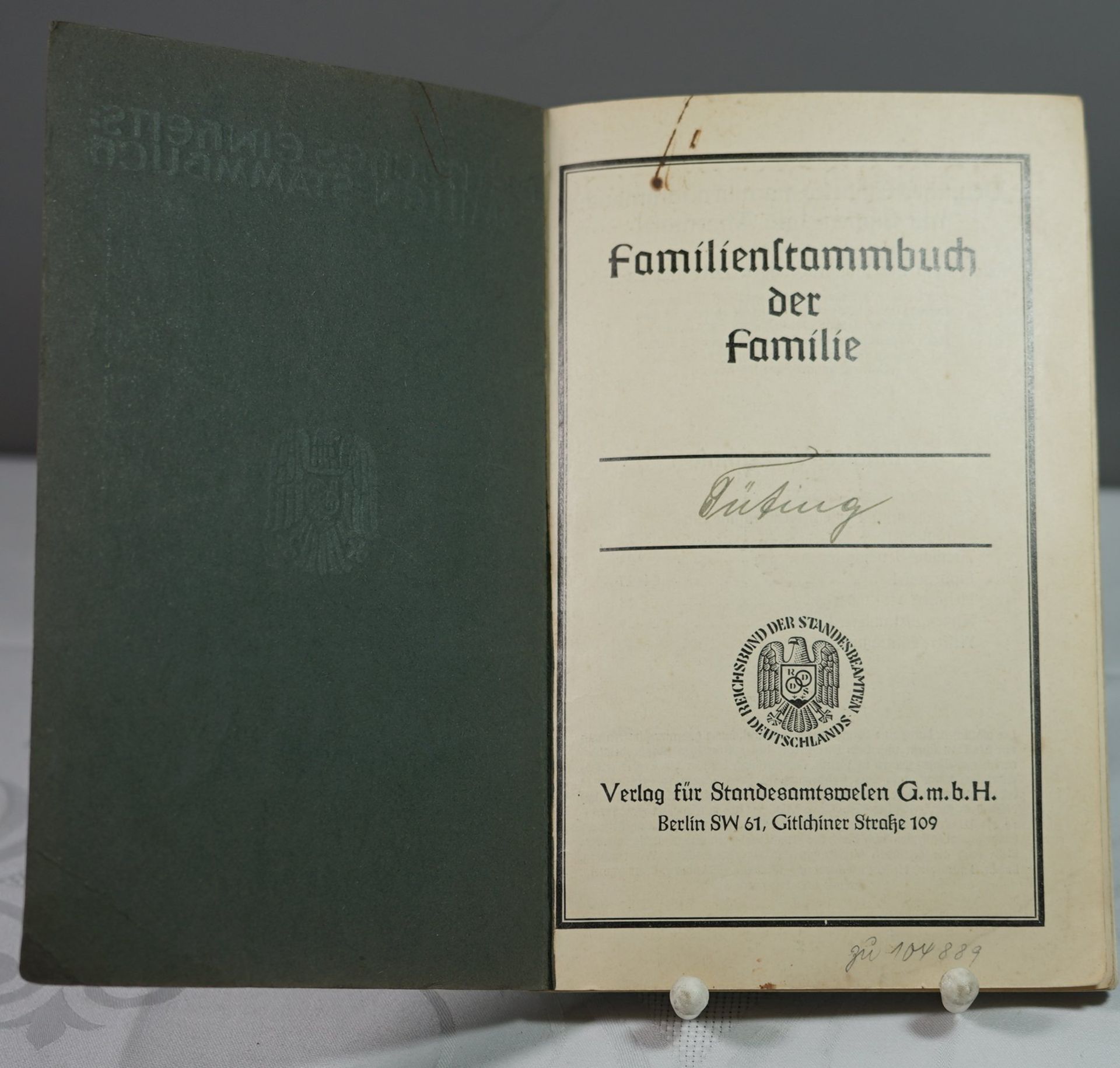 Deutsches Einheits-Familienstammbuch, 3. Reich, einige Eintragungen. - Bild 2 aus 4