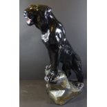 grosser schwarzer Panther, wohl Stuck, H-50 cm, 6,6 kg