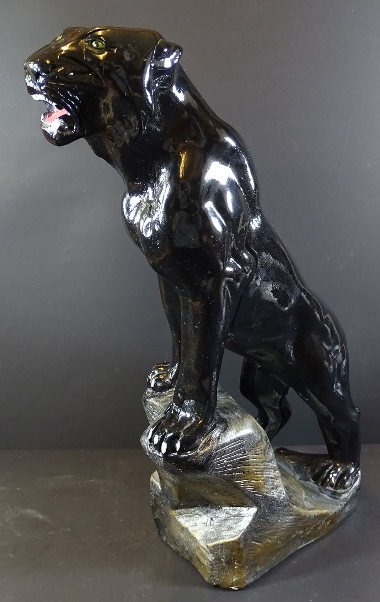 grosser schwarzer Panther, wohl Stuck, H-50 cm, 6,6 kg