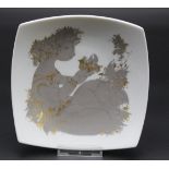 Schale, Rosenthal studio-linie, Entw. Björn Wiinblad, H-4cm 18 x 18cm.