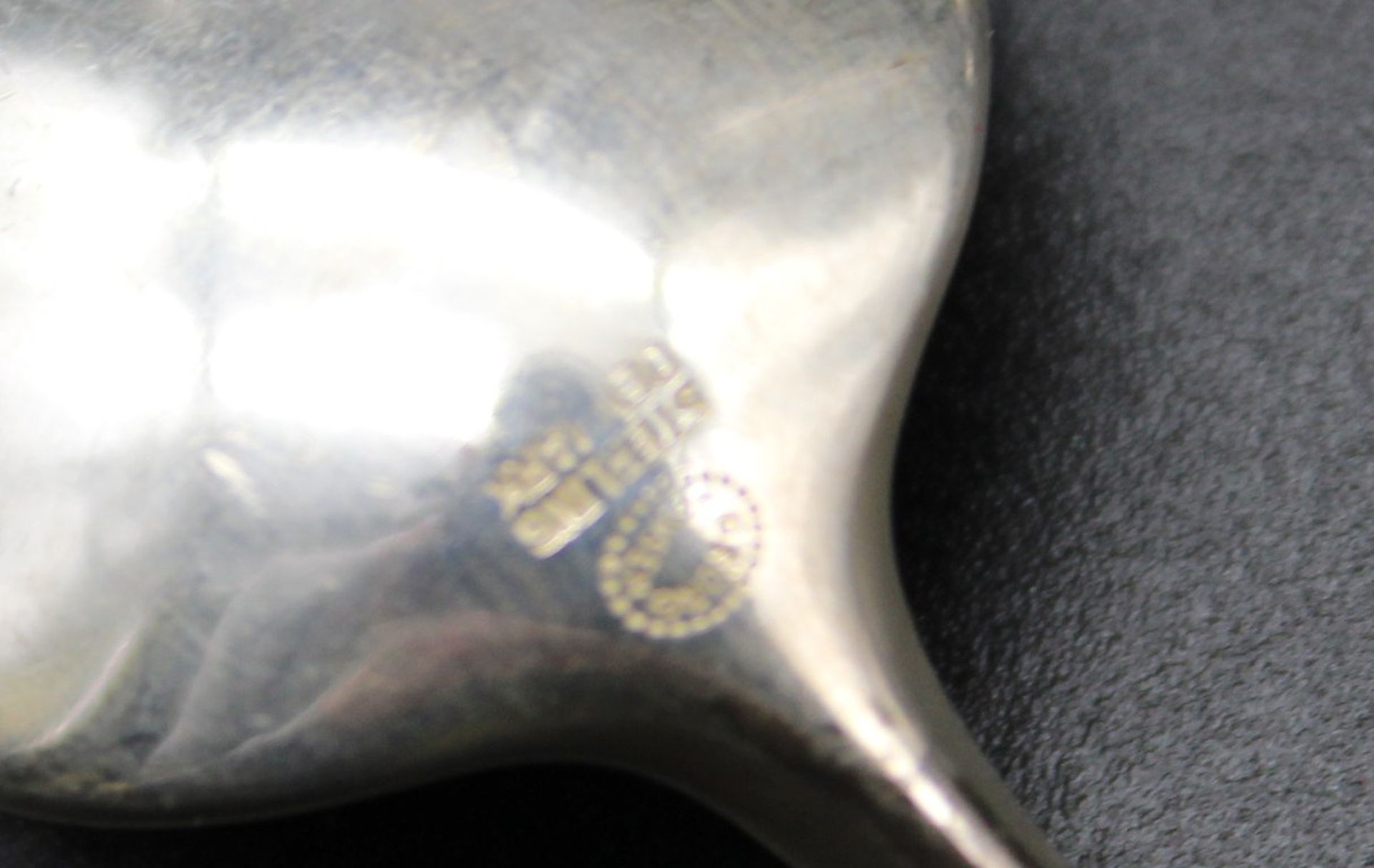 8x Teelöffel, Georg Jensen, 925er Silber, Form Cypress, ca. 116gr., L-11,2cm. - Bild 4 aus 4