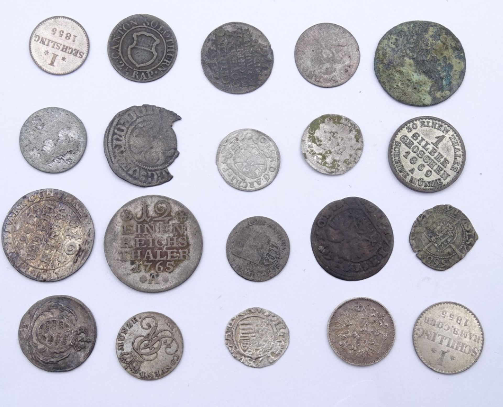 20x alte und antike Silber Kleinmünzen aus aller Welt, zus.25,22g.