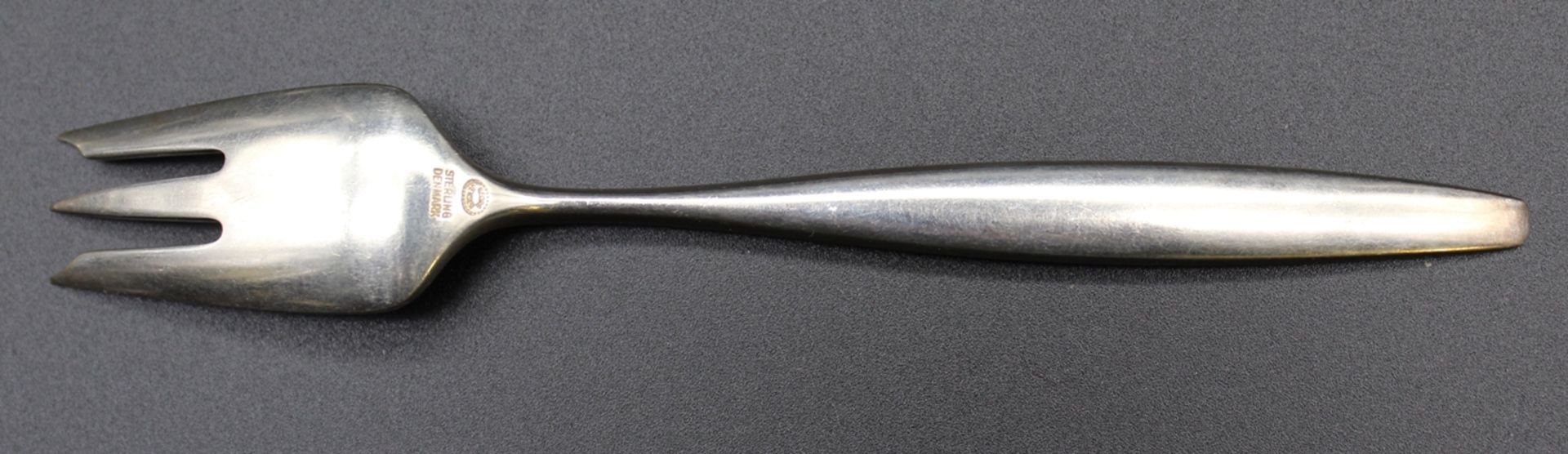 4x Kuchengabeln, Georg Jensen, 925er Silber, Form Cypress, ca. 116gr., L-14,8cm. - Bild 3 aus 4